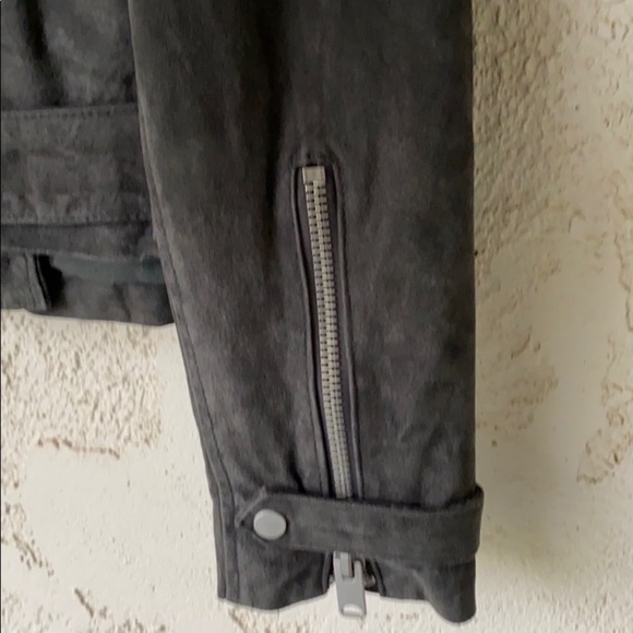 Andrew Marc Sabrina Suede Moto Jacket Sizes S & M Charcoal Grey Rare & Sold Out - Picture 6 of 8